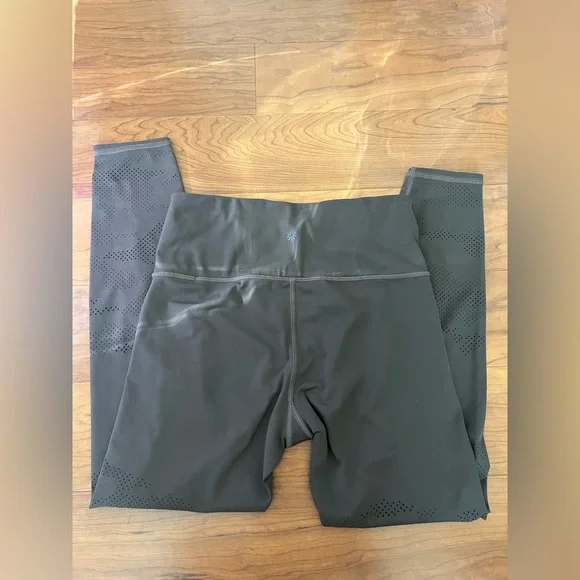 Athleta Persistence Laser Cut 7/8 Grey Leggings - Picture 3 of 7